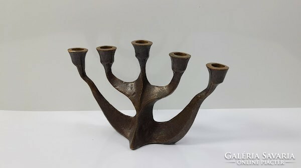 Brutalist bronz gyertyatartó , Michael Harjes - 51476
