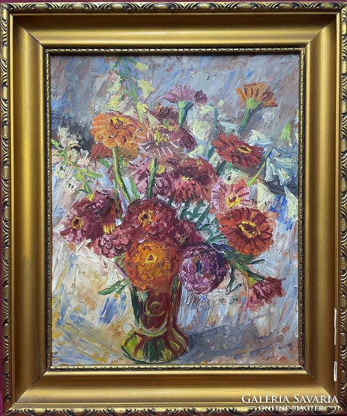Basch Andor, Virágcsendélet olaj festmény