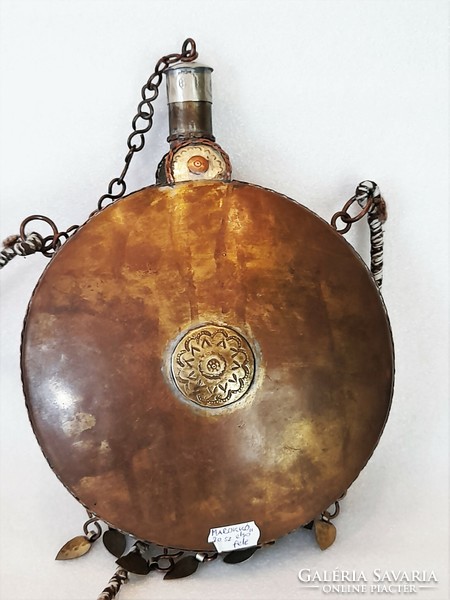 Antique Moroccan copper gunpowder flask, first half of the 20th century