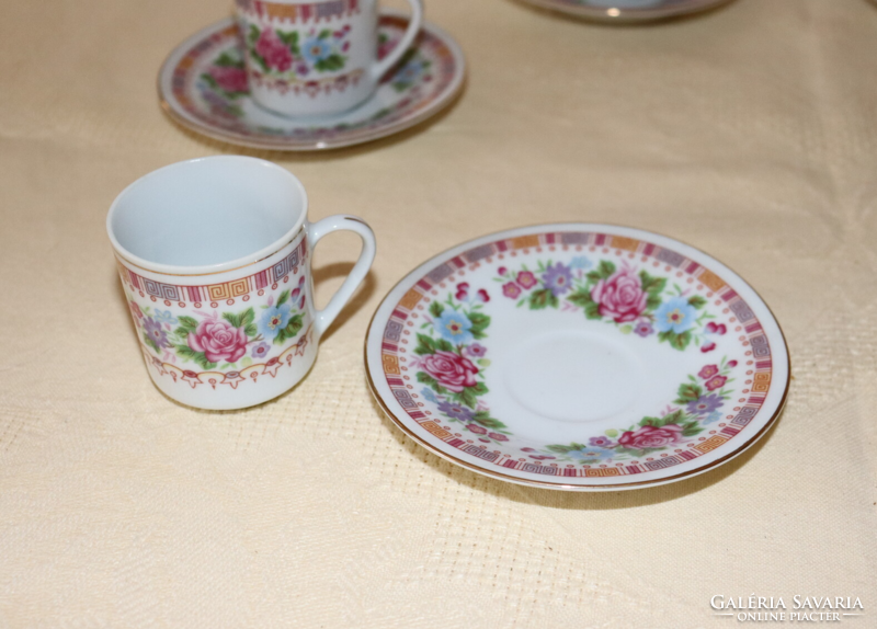 Porcelain set of 6 mocha dishes