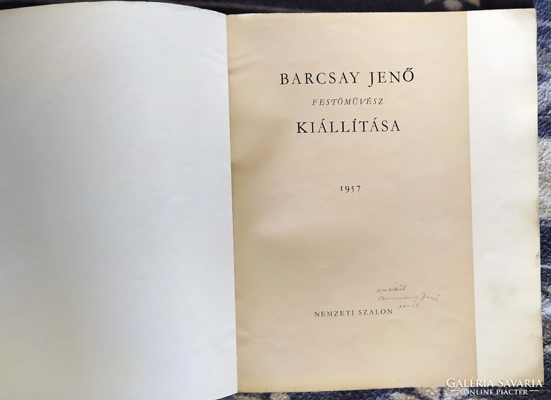 Exhibition catalog dedicated to Jenő Barcsay National Salon 1957.