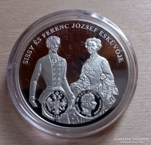 A magyar pénz krónikája:Sissi és Ferenc József esküvője 20 gramm színezüst emlékveret...