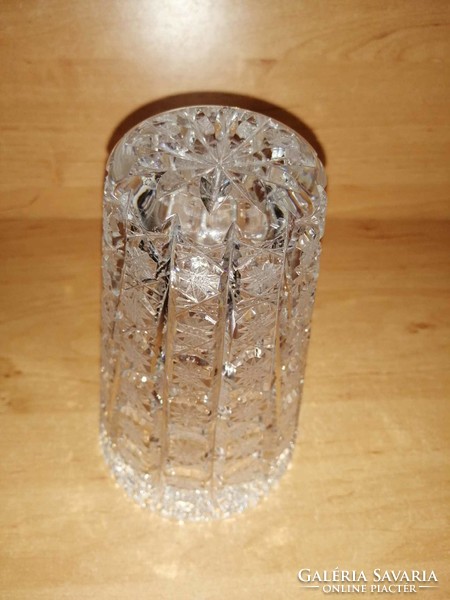 Kristály üveg váza - magasság 16 cm, átm. 10 cm (10/d)