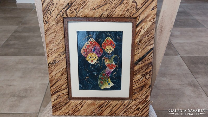 (K) small oriental painting with a 35x30 cm frame