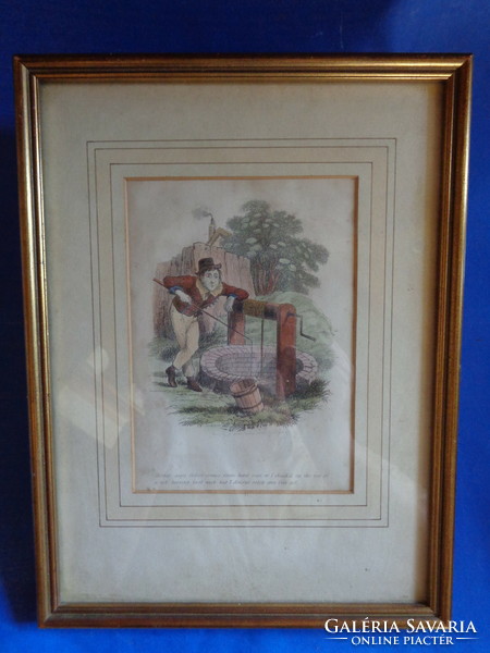 Framed colored copper engraving ca 1880
