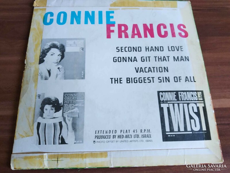 Connie Francis, kislemez, 1960-ból, izraeli kiadás (4 szám)