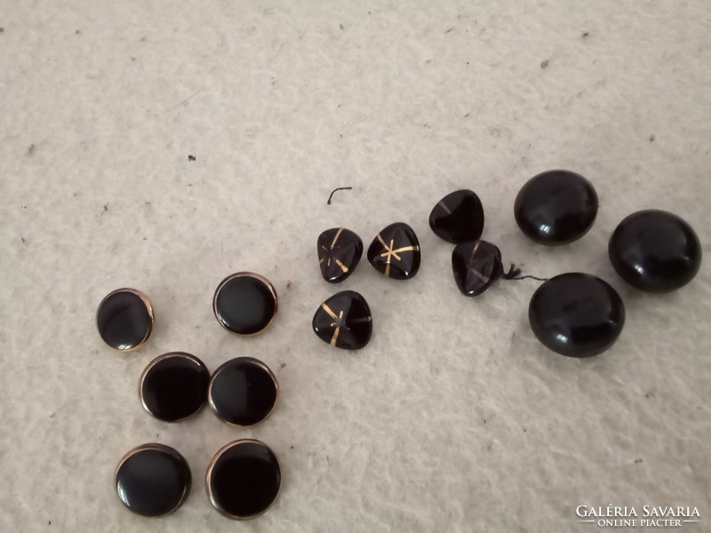 Old glass buttons 15 pcs