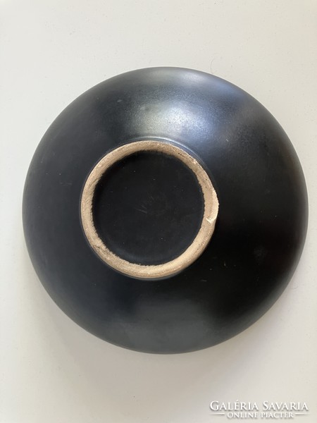 Retro mid-century ceramic bowl with drop pattern, diameter 21 cm
