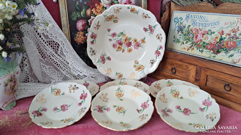 German porcelain serving bowl with plates