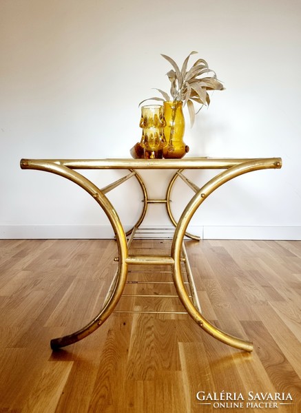 Vintage copper glass table, coffee table