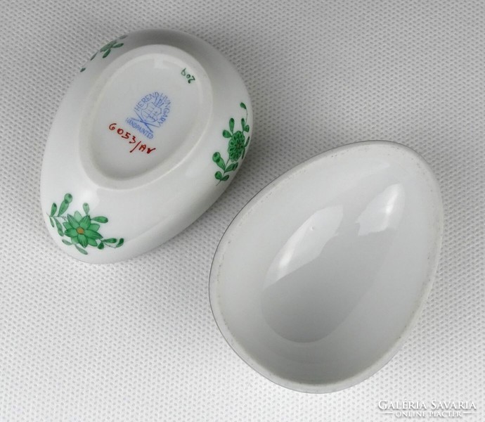 1N667 Zöld Apponyi mintás Herendi porcelán tojás