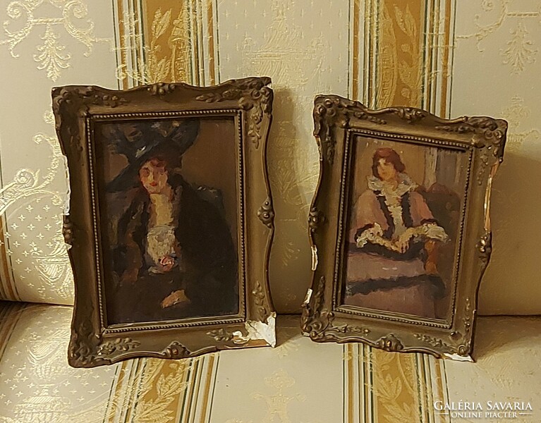 An antique sumptuous couple painting by Lojos Kunffy!