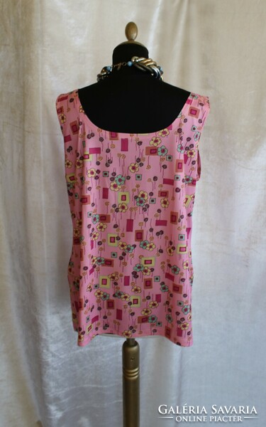XL-summer pink sleeveless tunic