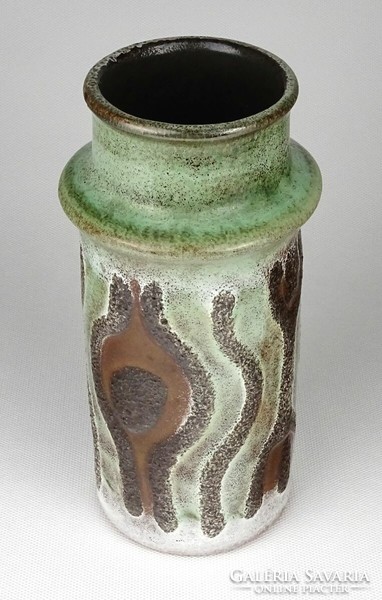 1N279 Retro jelzett mid century német iparművész kerámia váza 20 cm