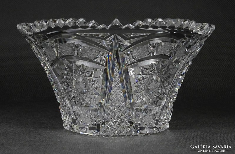 1N502 Gyönyörű kristály asztalközép kínáló tál 8 x 15 cm