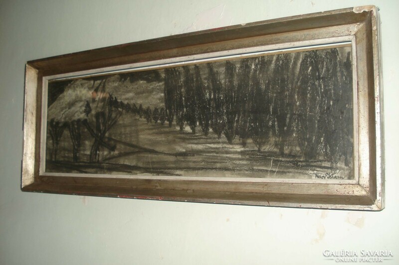 István Nagy charcoal drawing