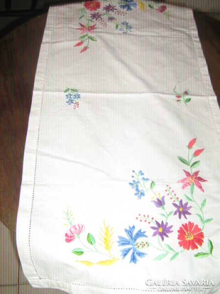 Beautiful antique embroidered tablecloth runner