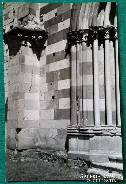 Bélapátfalva, abbey church, detail of the entrance, postmarked postcard, 1983