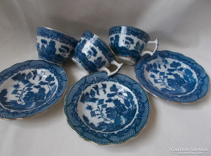 Oriental, Japanese 4 eyes. Coffee set, willow pattern