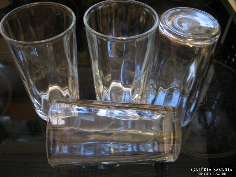 Retro face glass with optical waves for water and soda 4 pcs