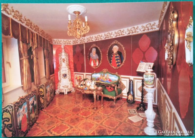 Eger, Kopcsik marzipan: baroque room, postmarked postcard