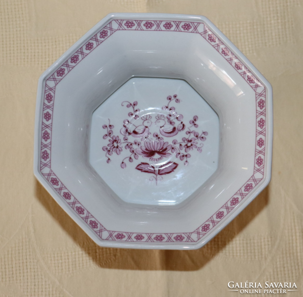 Lichte gdr pedestal bowl, pink flower pattern