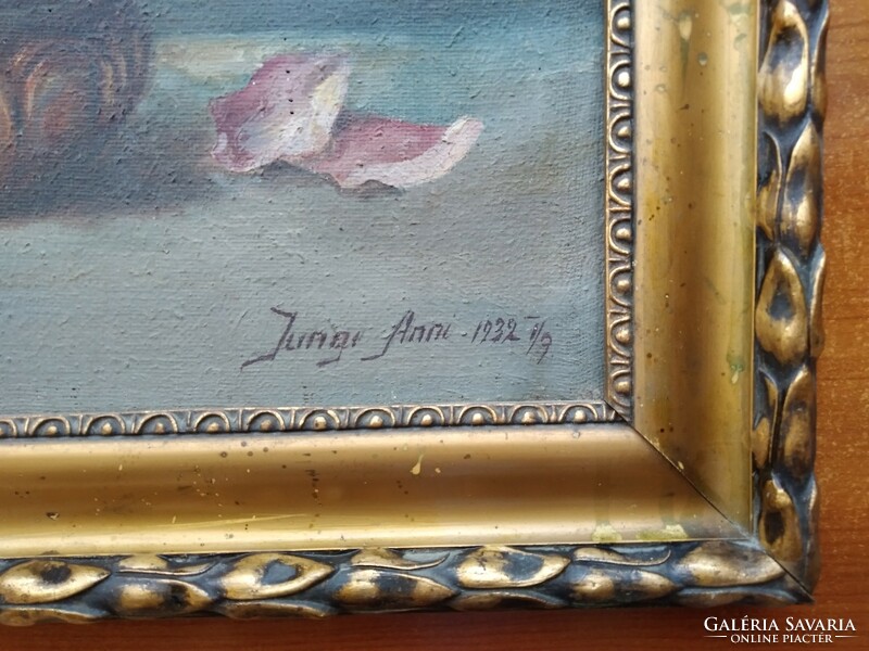 Jungi Anni csendélet olaj vászon festmény szignózott
