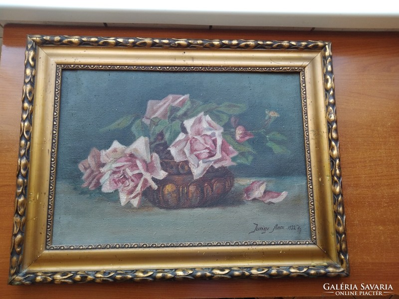 Jungi anni still life oil canvas painting signed