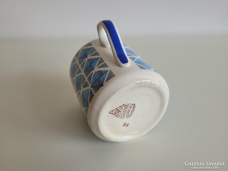 Old kp granite mug blue pattern large folk cup