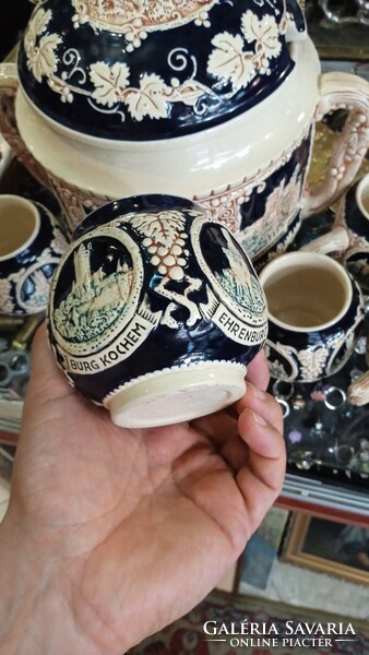 Gerzit Gerz Bavarian special ceramics 6 nos. Bolés set convex pattern, majolica