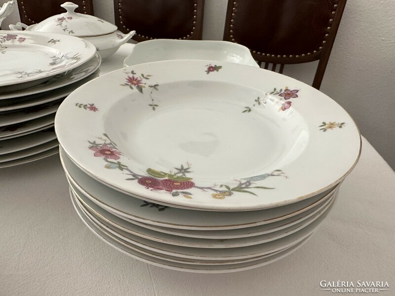 39-piece antique art deco porcelain tableware, pfeifer and löwenstein, schlackenwerth