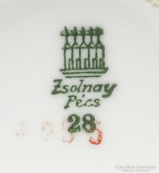 1N545 Zsolnay vajszínű búzavirágos díszváza ibolyaváza 11.3 cm