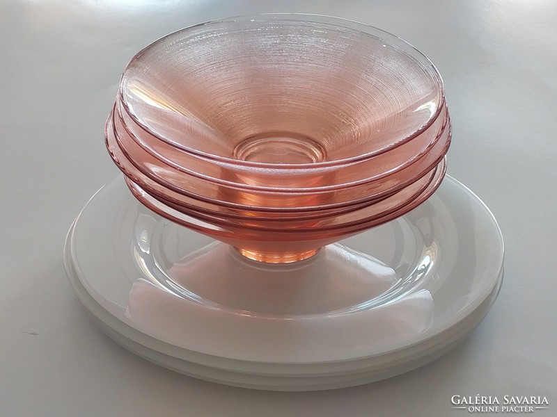 Modern francia üvegtányér étkészlet 12 db tányér