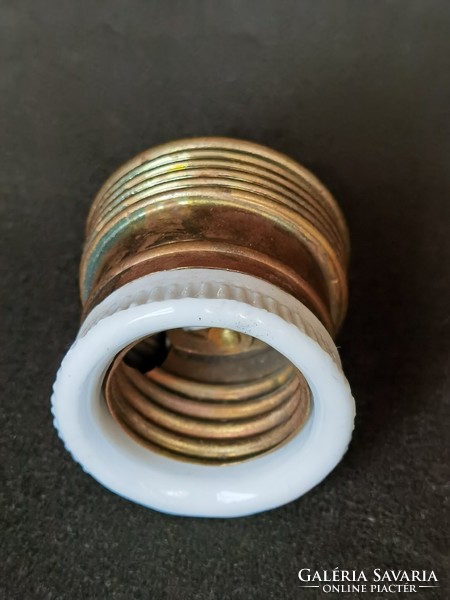 Antique porcelain insert, copper socket.
