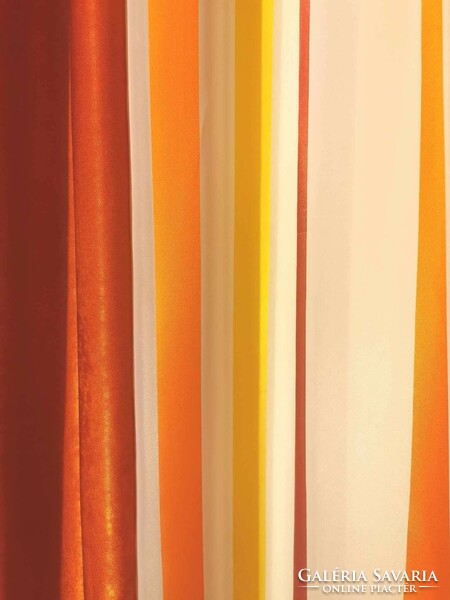 Striped cheerful curtain, - large size - with orange blackout, new