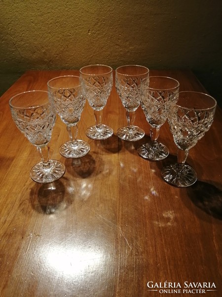 Crystal wine and liqueur glasses 6 flawless