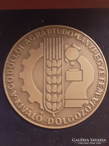 Gödöllői Agrártudományi Egyetem Kíváló Dolgozója bronz emlék plakett