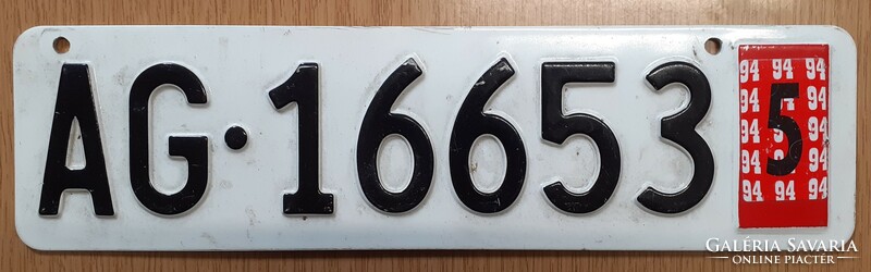 Swiss license plate number plate ag-16653