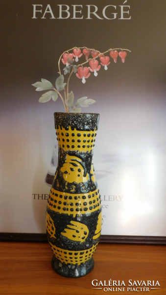 Retro ceramic vase with abstract pattern 33 cm