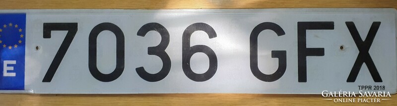Spanish license plate number plate 7036 gfx