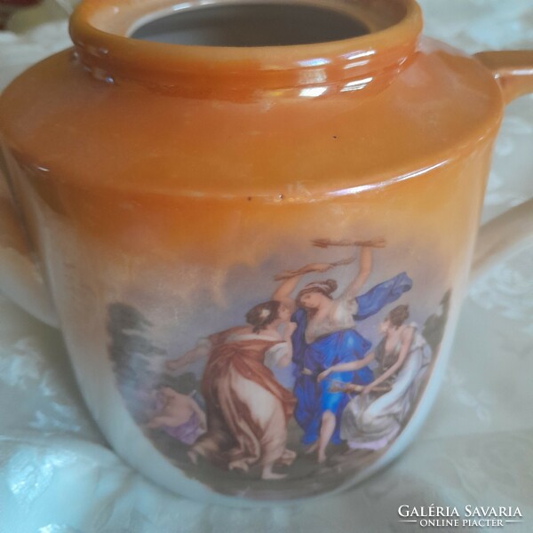 Zsolnay jelenetes Antik teás  kanna
