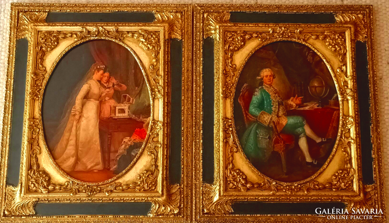 Pair of paintings in baroque style, only together