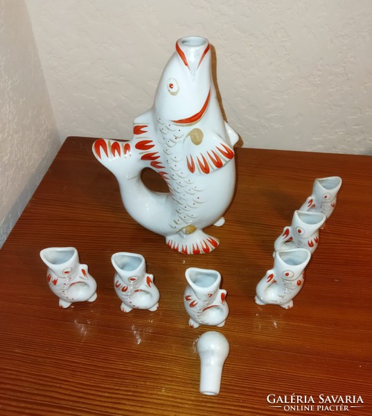 Fish shaped Soviet porcelain drink set