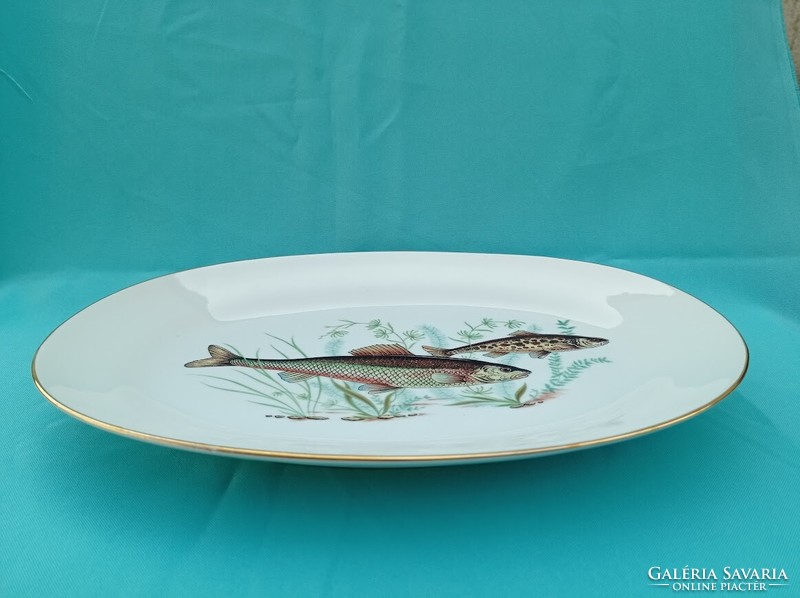 Italian fish porcelain serving bowl 35 cm