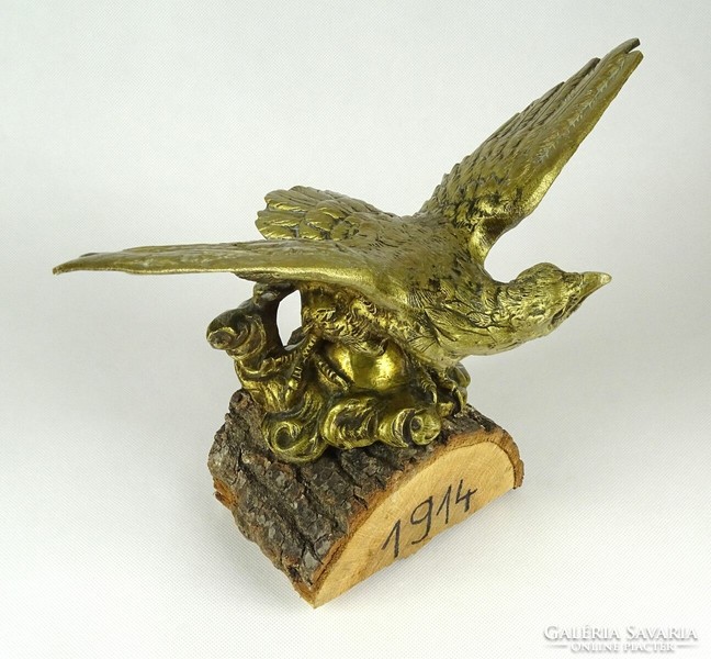 1F851 old copper turul bird on a wooden plinth 1914