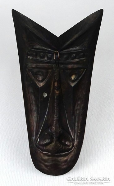 1N052 Iparművészeti bronz fali maszk 29 cm