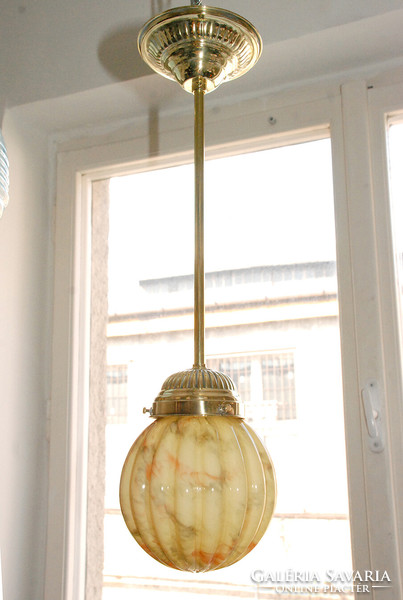 Art deco copper ceiling lamp renovated - 