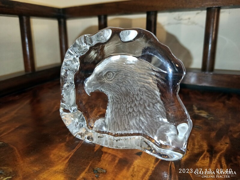 A rare eagle-shaped glass letter weight