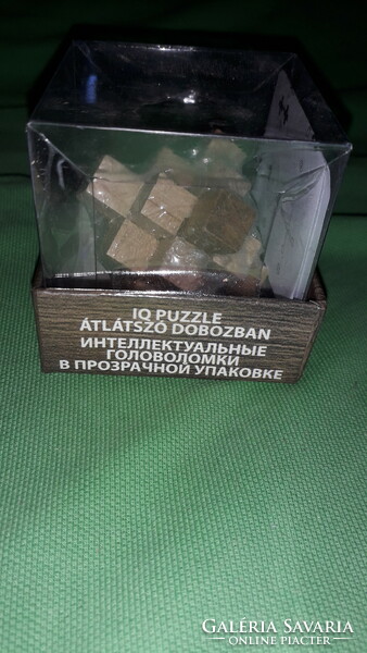 Régi fa IQ PUZZLE  logikai játék RITKA dobozával GYŰJTŐI a képek szerint