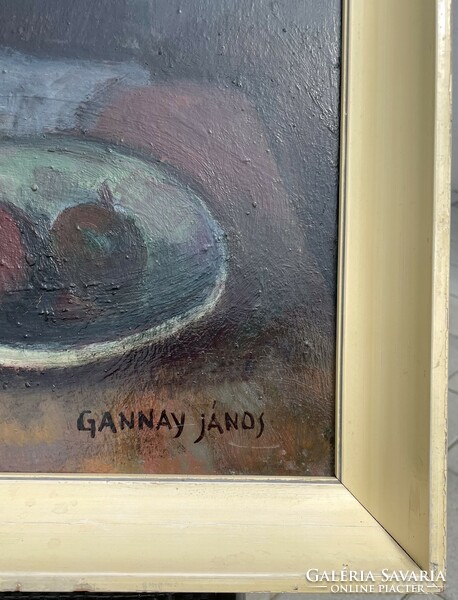 Gannay János (1905-1992) EREDETI 60x80 cm Képcsarnokos olajfestménye